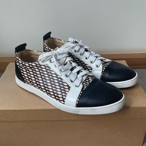 Christian Louboutin Gondolier Flat Calf/Toile Loubi Size 40.5